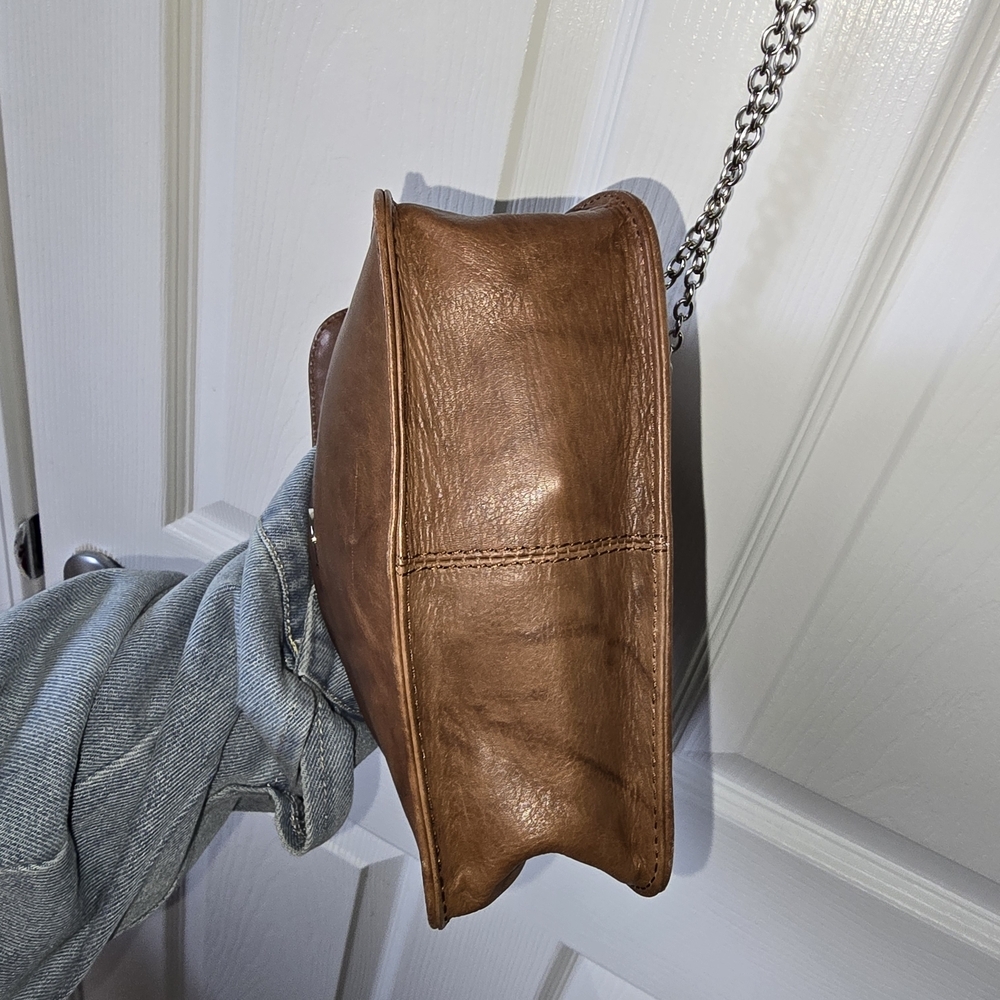 Brown Leather Crossbody Bag Purse Boho Western Everyday - Picture 7 of 13